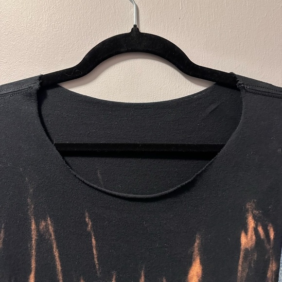 Patchwork bleached tunic dress handmade upcycle one size raw hem neckline - Picture 6 of 7